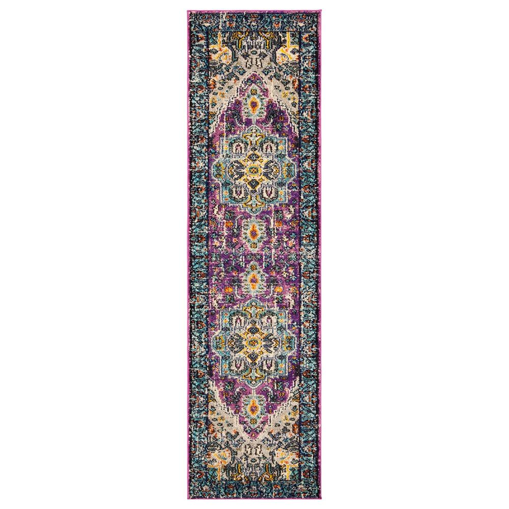 Safavieh Monaco MNC251L-212 2"2" x 12" Violet/Light Blue Runner, , large