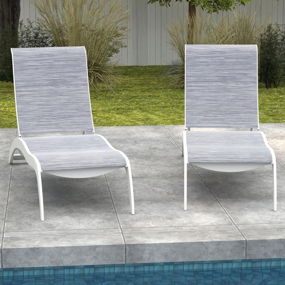 Telescope Dune Sling Stacking Chaise Lounge in Brooks Warm Grey, , large