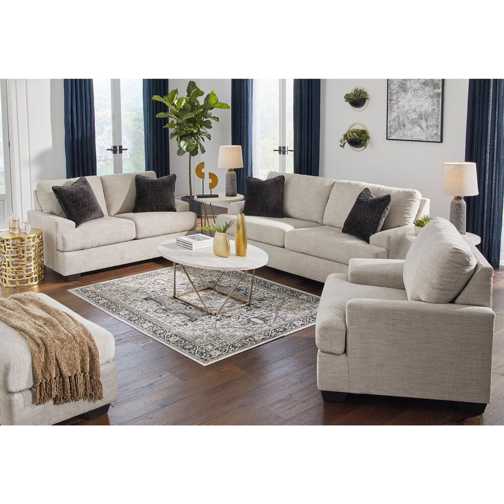 Ashley Vayda Stationary Loveseat in Pebble, , large