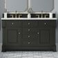James Martin Vanities Brookfield 60" Double Bathroom Vanity in Black Onyx with 3 cm Ethereal Noctis Quartz Top and Rectangular Sinks, , large