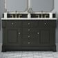 James Martin Vanities Brookfield 60" Double Bathroom Vanity in Black Onyx with 3 cm Ethereal Noctis Quartz Top and Rectangular Sinks, , large