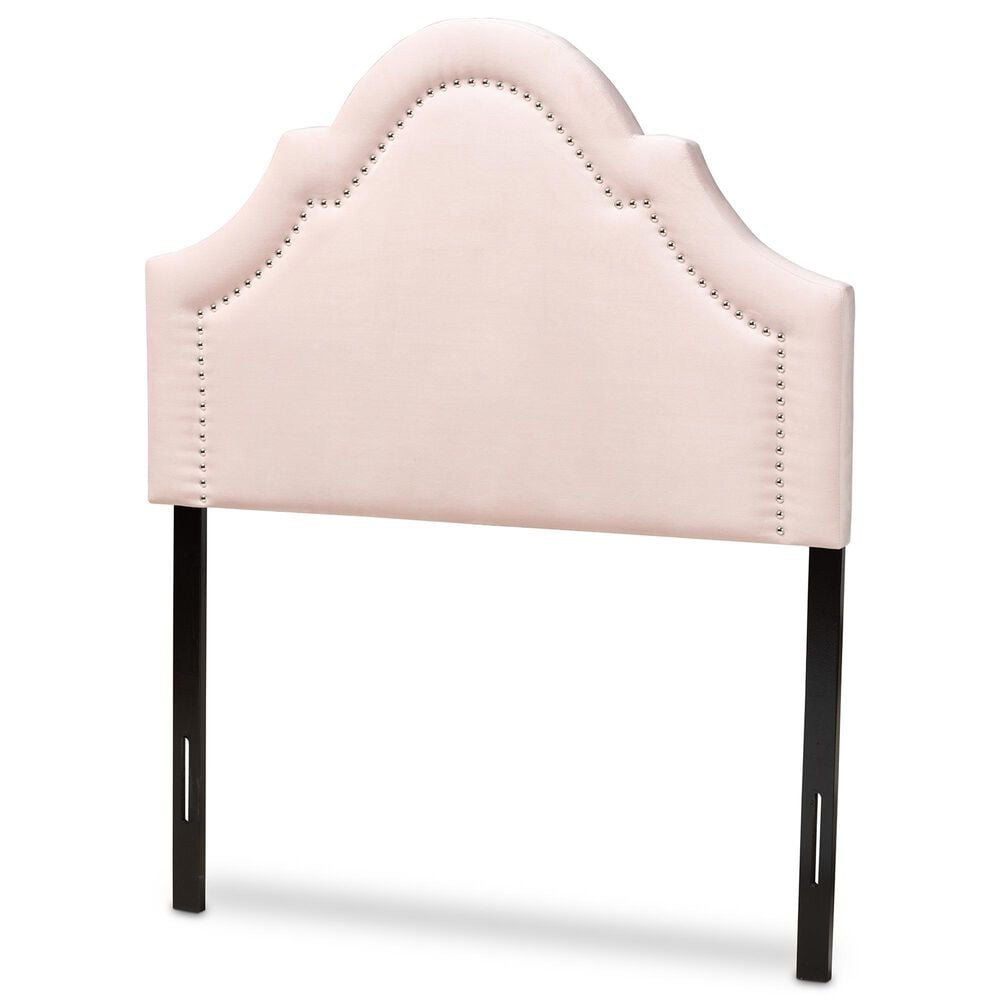 Baxton Studio Rita Twin Panel Headboard in Light Pink, , large