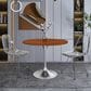 Leisuremod LeisureMod Verve Collection 36 Round Dining Table, Brushed Chrome Base with Cognac Brown MDF Top, , large