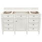 James Martin Vanities Brittany 60" Single Bathroom Vanity in Bright White with 3 cm White Zeus Quartz Top and Rectangular Sink, , large