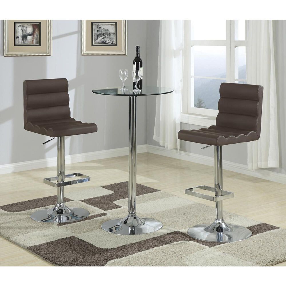 Pacific Landing Bar Table with Glass Top in Polished Chrome, , large