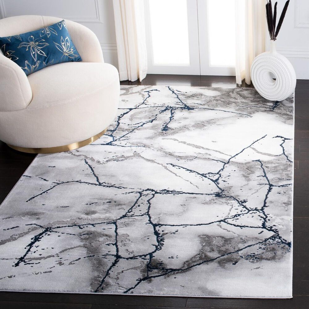 Safavieh Craft 5&#39;3&quot; x 7&#39;6&quot; Ivory Grey and Blue Area Rug, , large