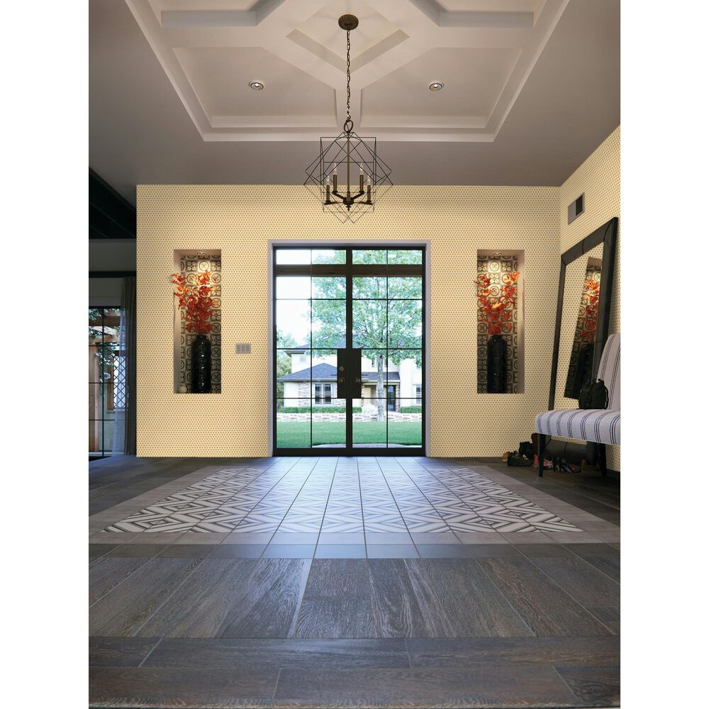 Dal-Tile Color Wheel Mustard 13&quot; x 11&quot; Ceramic Mosaic Sheet, , large