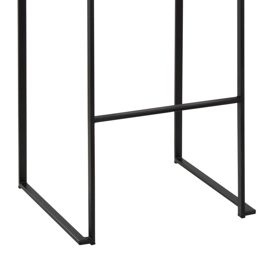 LumiSource Fuji 34" Stacker Bar Stool with Light Grey Cowboy Upholstery in Black (Set of 2), , large