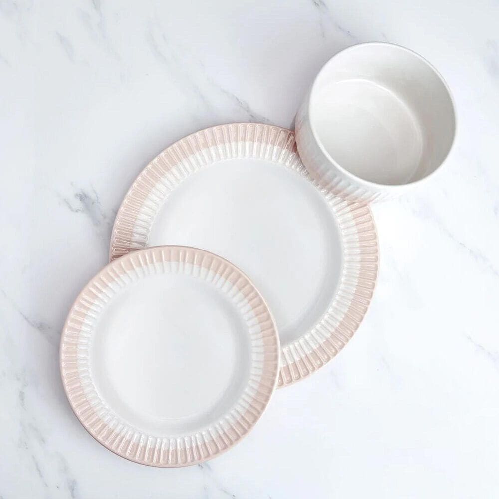 Lifetime Brands Rising Up 12-Piece Dinnerware Set in Blush, , large