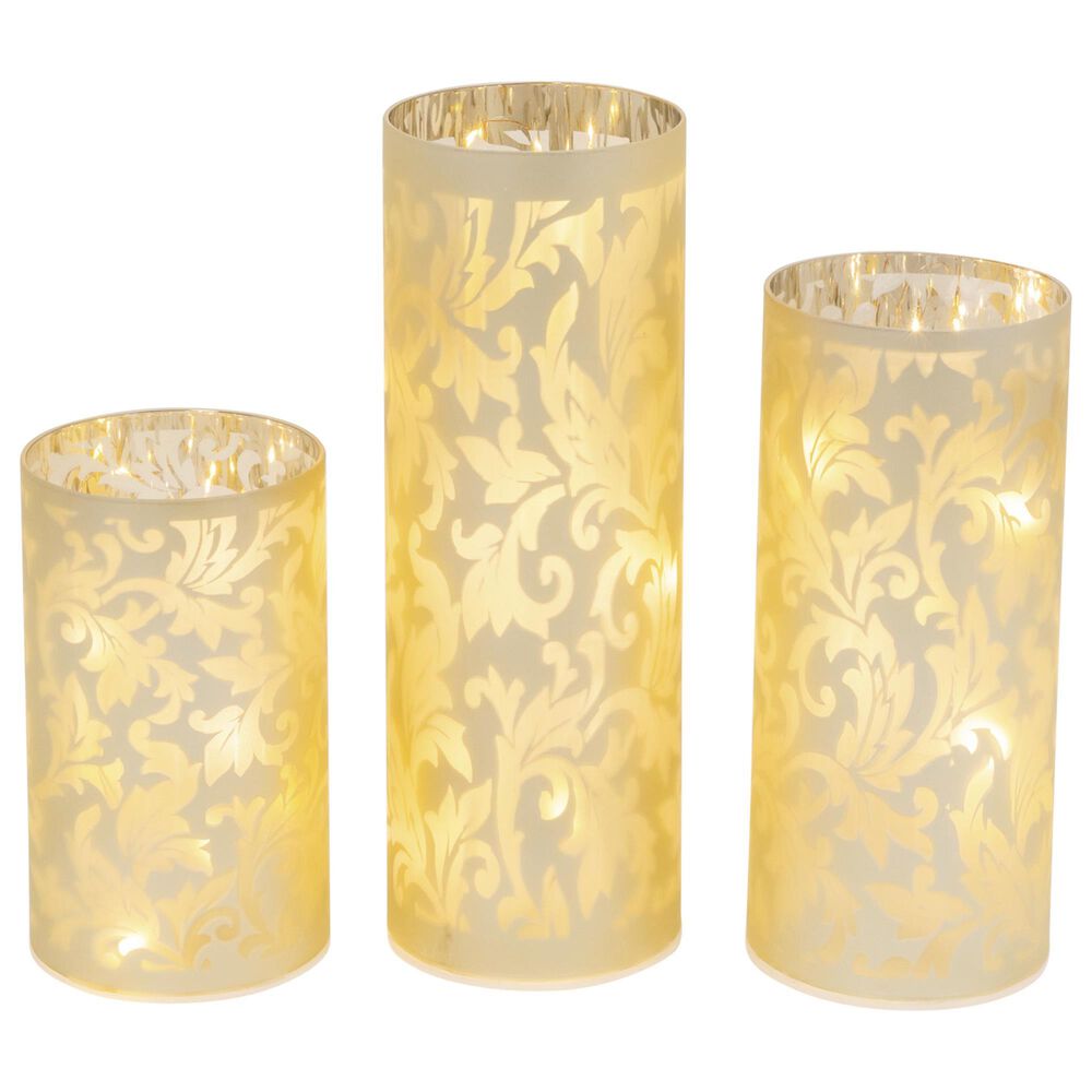 The Gerson Company Assorted Luminary Lantern in Gold (Set of 3), , large