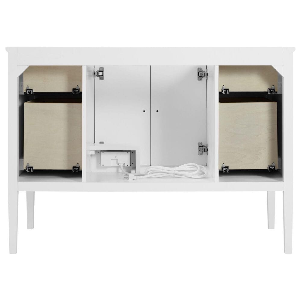 37B Heston 48" Single Bathroom Vanity in Bright White with White Composite Stone Top and Backsplash, , large