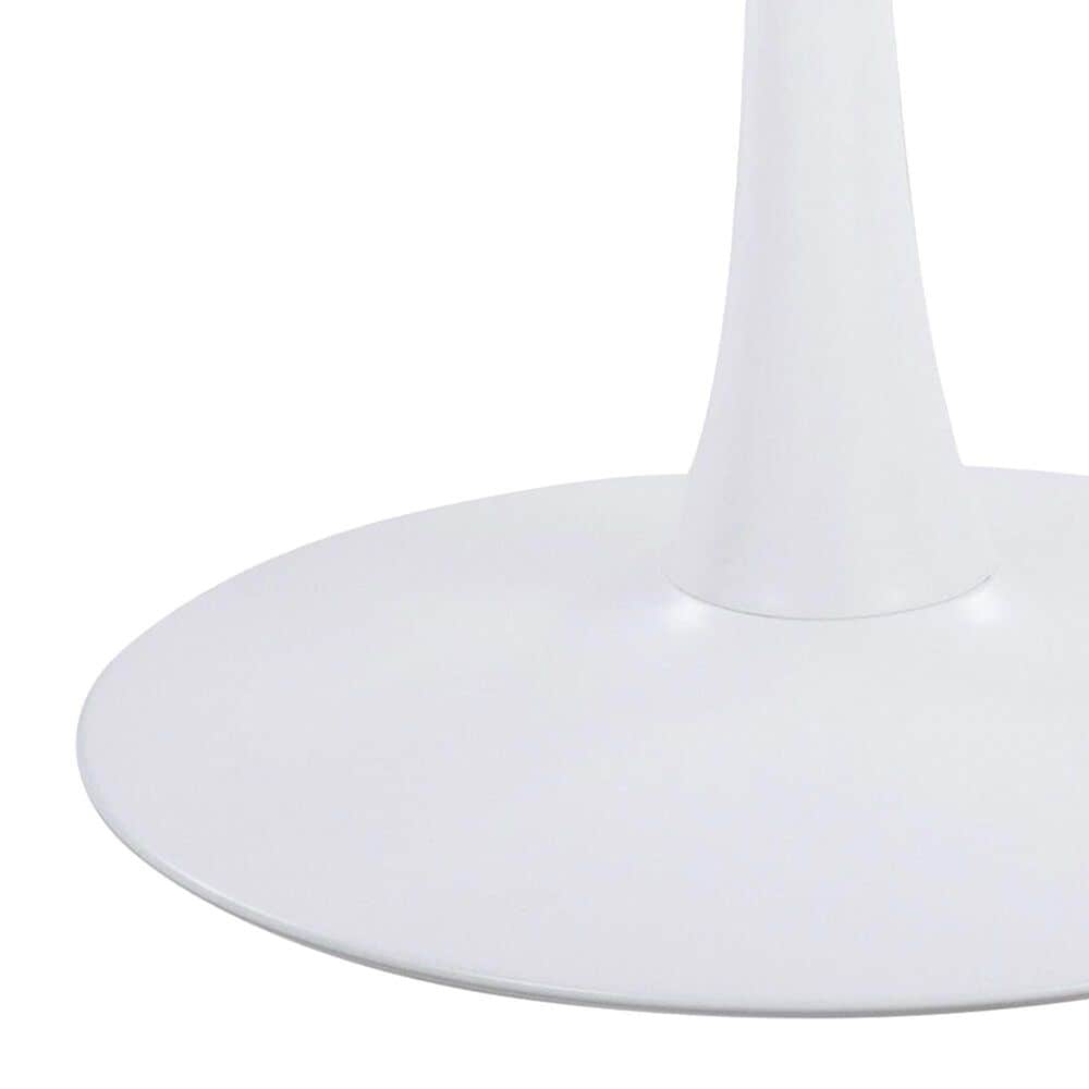 LumiSource Pebble Modern Table with White Metal Base and White Marble Veneer Table Top by LumiSource, , large