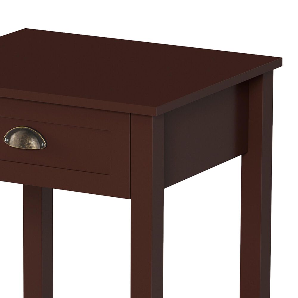Timberlake Hastings Home 1-Drawer End Table in Dark Brown, , large