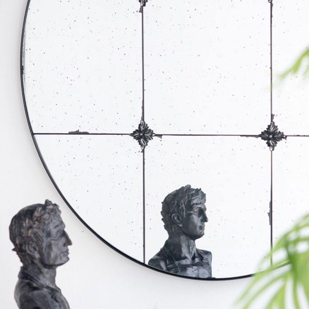 A&amp;B Home Antique Glass Wall Mirror in Black, , large