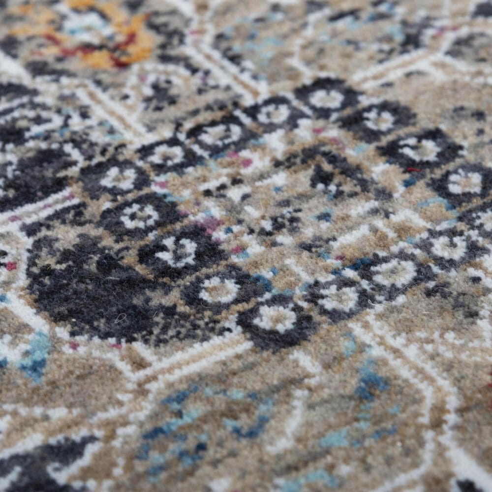 RIZZY Signature Dark Gray and Multicolor 5"2" x 7"9" Area Rug, , large