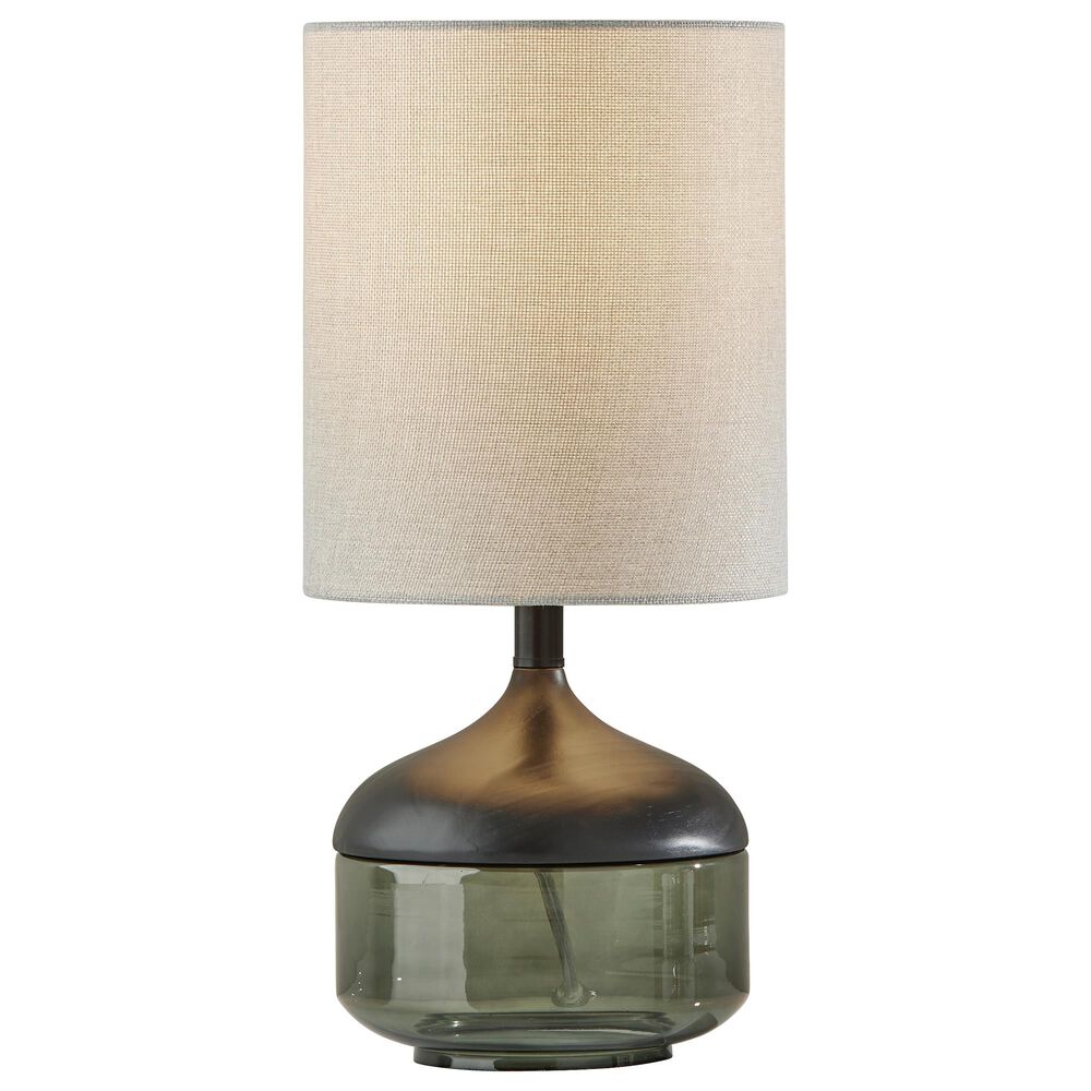 Adesso Marina Table Lamp in Black and Smoked Glass, , large