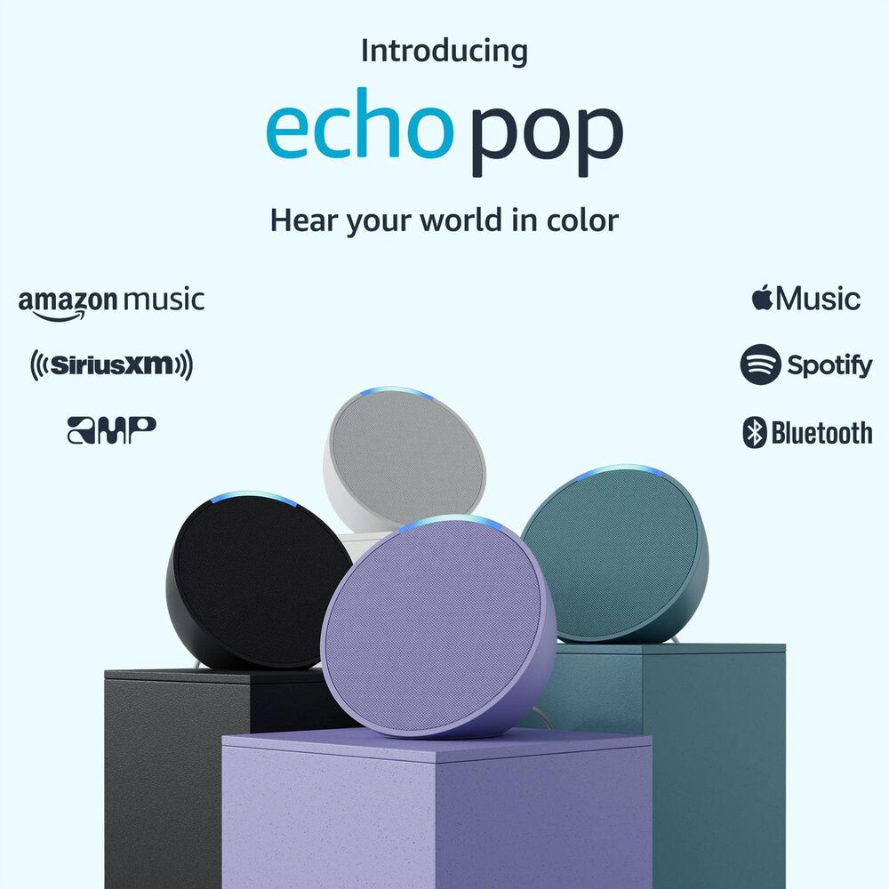Amazon Echo Pop Full sound compact smart speaker with Alexa in Lavender Bloom, , large