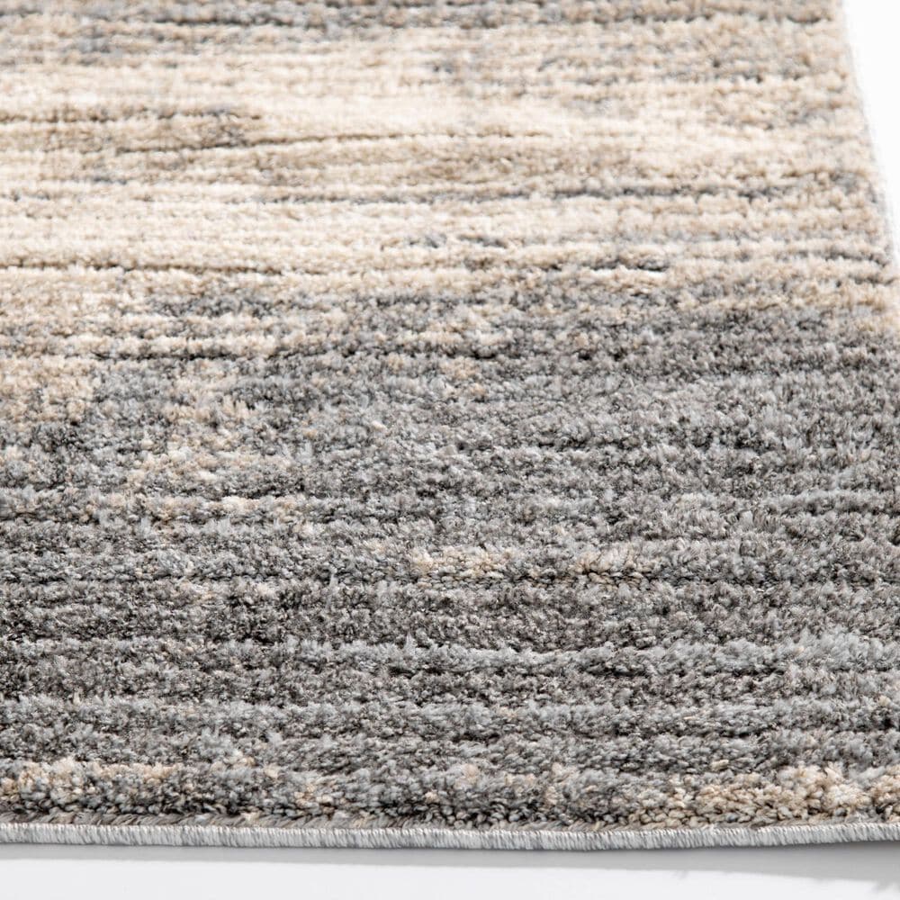 Central Oriental House Rune 7&#39;10&quot; x 9&#39;10&quot; White and Light Grey Area Rug, , large
