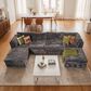 Noviland HOMLUX 6-Piece Mod Sectional with Ottomans in Gray, , large