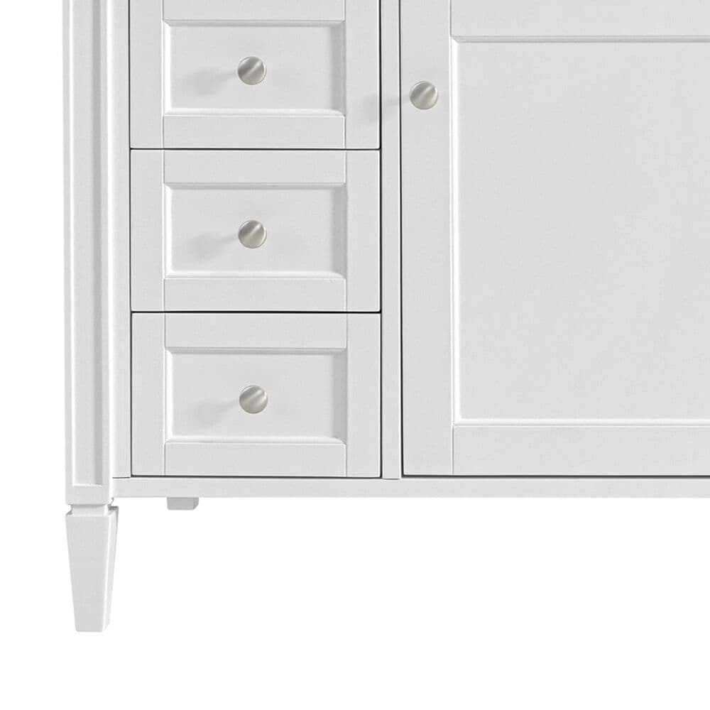 James Martin Brittany 84" Double Bathroom Vanity in Bright White with 3 cm White Zeus Top and Rectangular Sinks, , large
