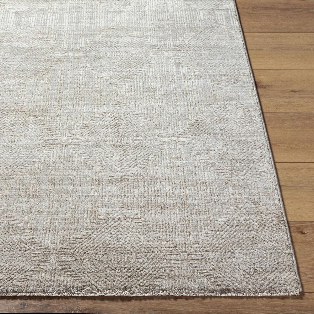 Surya Masterpiece Light Gray, Cream and Medium Gray 2&#39;7&quot; x 10&#39; Runner, , large