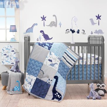 Lambs and Ivy Roar 3-Piece Crib Bedding Set in Black, Navy and Tan, , large