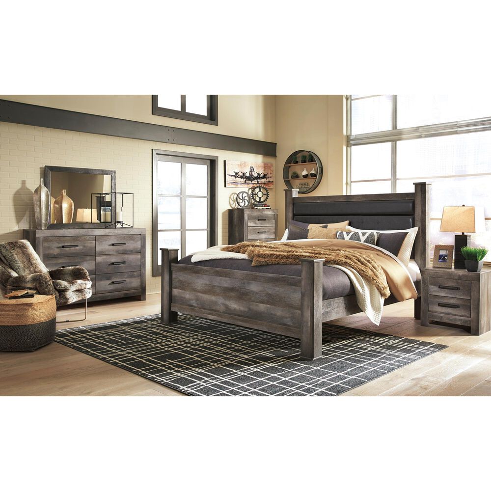 Ashley Wynnlow King Poster Bed in Gray, , large