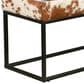 Home Trends & Design New York 54" Bench in Powder Coated Black and Cowhide Leather, , large