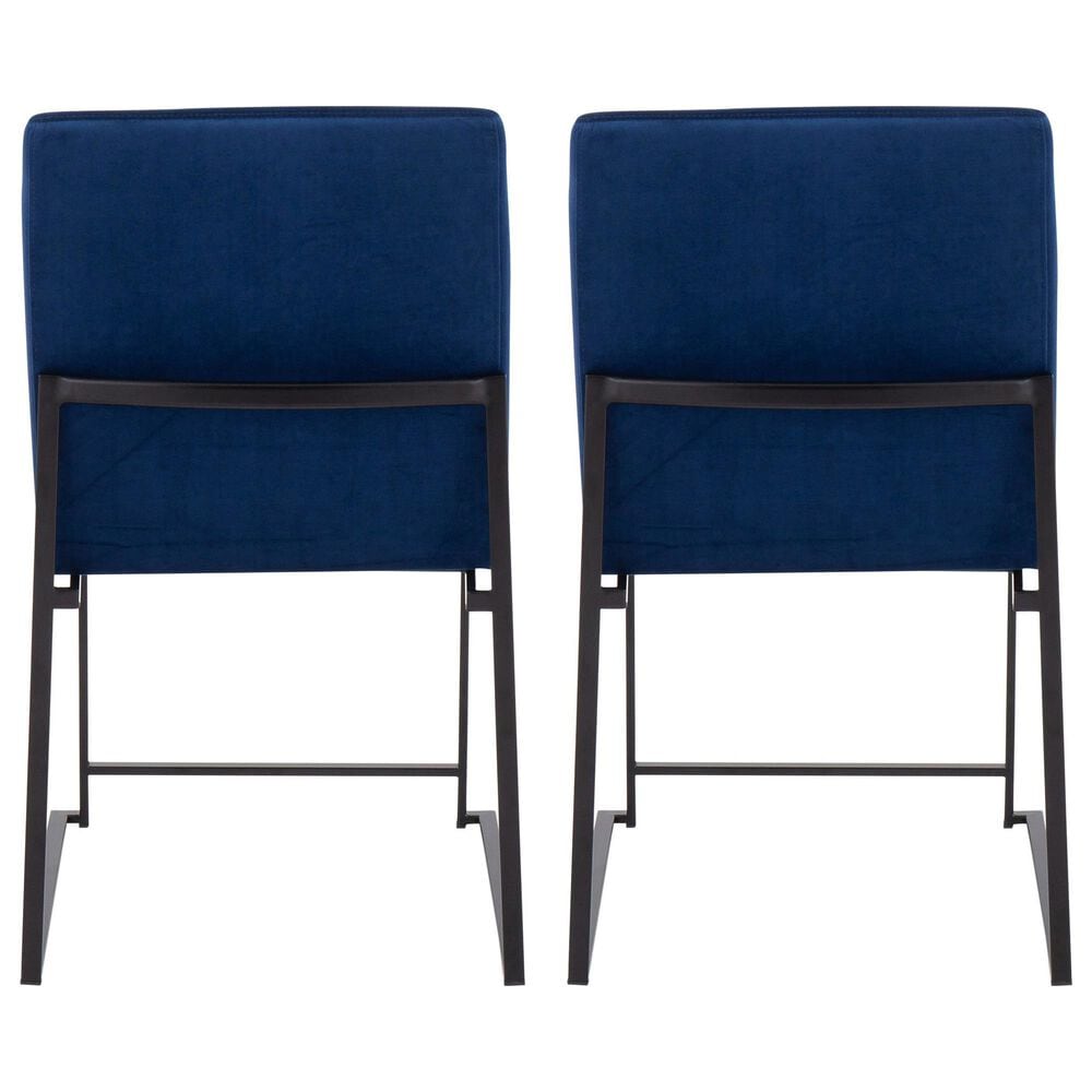 Lumisource Fuji Side Chair with Blue Cushion in Black &#40;Set of 2&#41;, , large