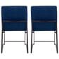Lumisource Fuji Side Chair with Blue Cushion in Black (Set of 2), , large