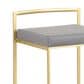 Lumisource Fuji Stackable Counter Stool with Grey Faux Leather Cushion in Gold (Set of 2), , large