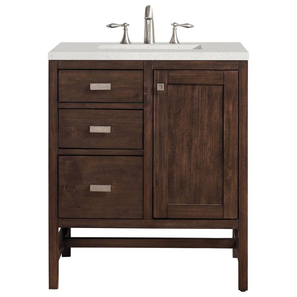 James Martin Vanities Addison 30" Single Bathroom Vanity in Mid-Century Acacia with 3 cm Lime Delight Quartz Top and Rectangular Sink, , large