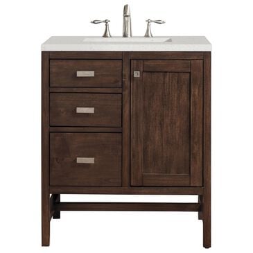 James Martin Vanities Addison 30" Single Bathroom Vanity in Mid-Century Acacia with 3 cm Lime Delight Quartz Top and Rectangular Sink, , large