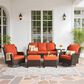 HOMLUX 6-Piece Outdoor Sofa Set in Orange, , large