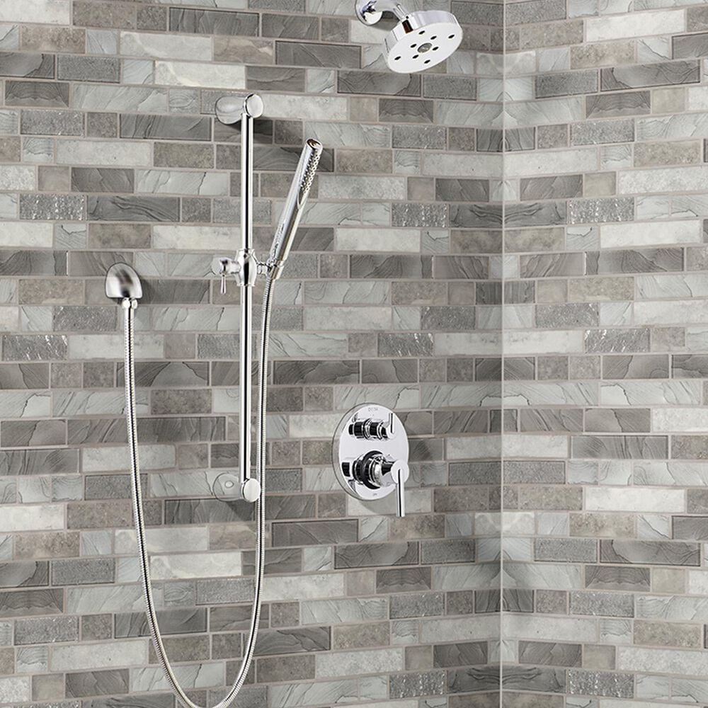 MS International Tarvos Interlocking Gray 12" x 12" Glass Mosaic Sheet, , large