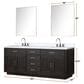 Lexora Home Abbey 84" Double Bathroom Vanity in Brown Oak with 2 cm White Carrara Marble Top and Rectangular Sinks, , large