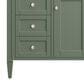 James Martin Vanities Brittany 30" Single Bathroom Vanity in Smokey Celadon with 3 cm White Zeus Quartz Top and Rectangular Sink, , large