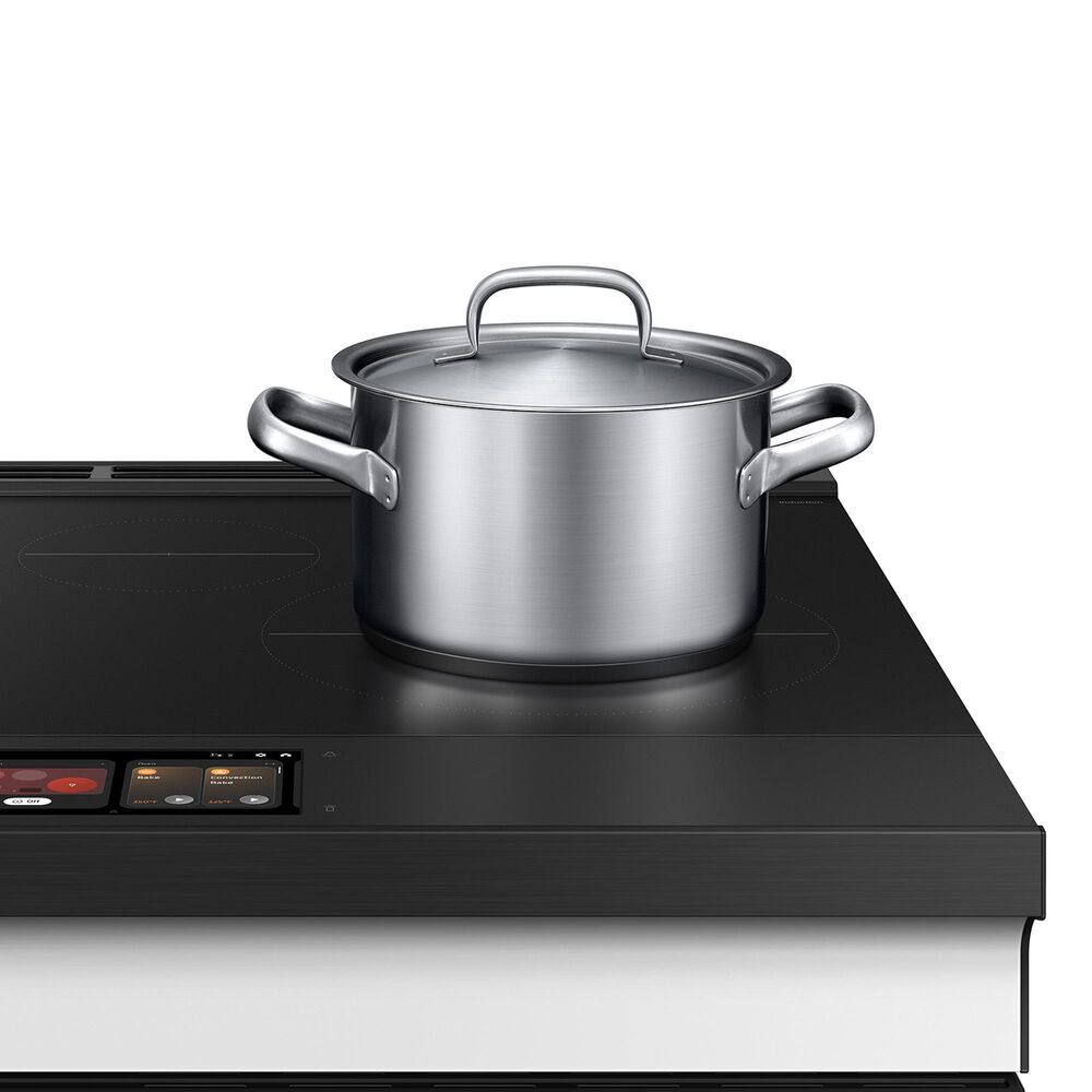 Samsung Bespoke 2-Piece Kitchen Package with 6.3 Cu. Ft. Slide-In Induction Range and 2.1 Cu. Ft. Over-the-Range Microwave in White, , large