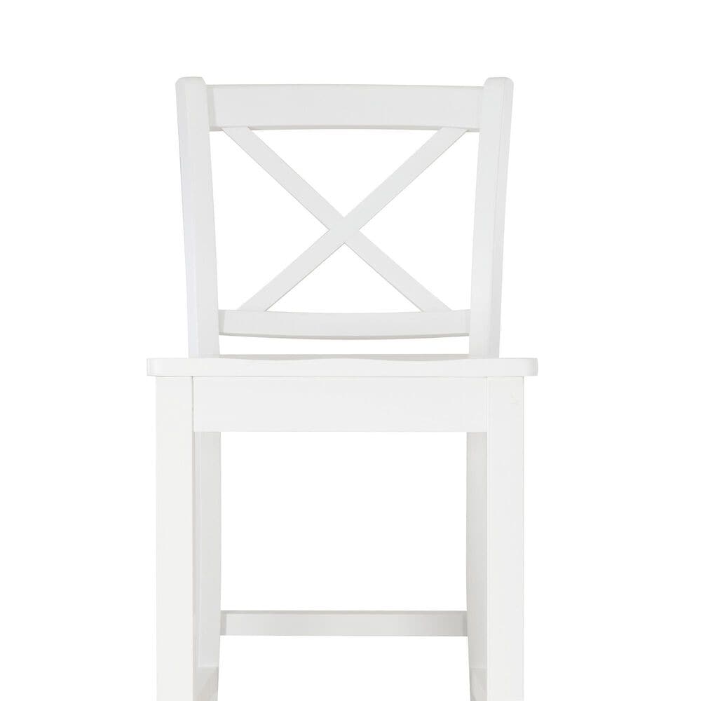 Linon Home Decor Torino X-Back Counter Stool in White, , large