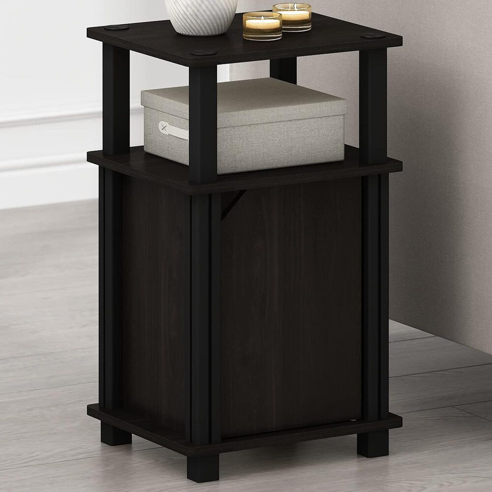 HOMLUX Brahms 3-Tier End Table in Espresso and Black, , large