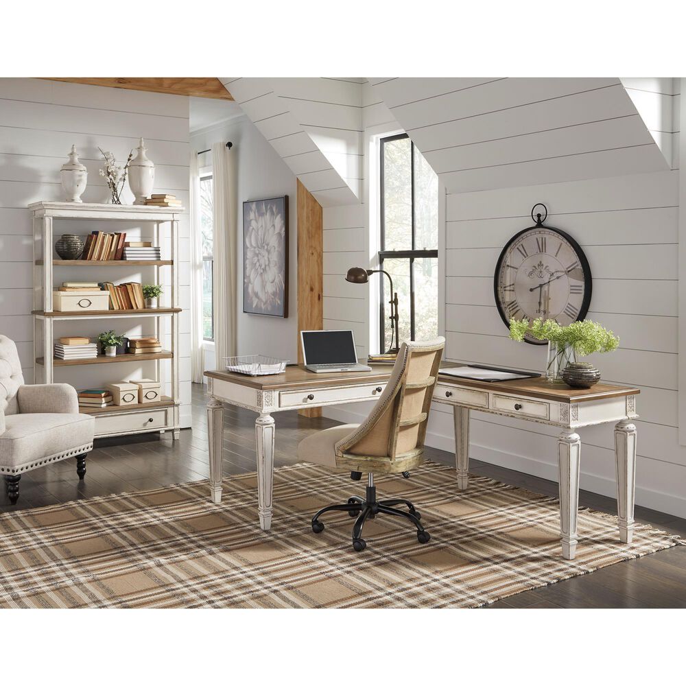 Ashley Realyn Bookcase in Brown and White, , large