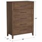 Hawthorne Furniture Oslo 5-Drawer Chest in Weathered Chestnut, , large