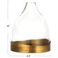 Creative Coop Sophisticated Glass Cloche with Metal Tray in Clear and Antique Brass, , large