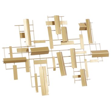 CosmoLiving by Cosmopolitan 23" x 36" Abstract Wall Decor in Gold, , large