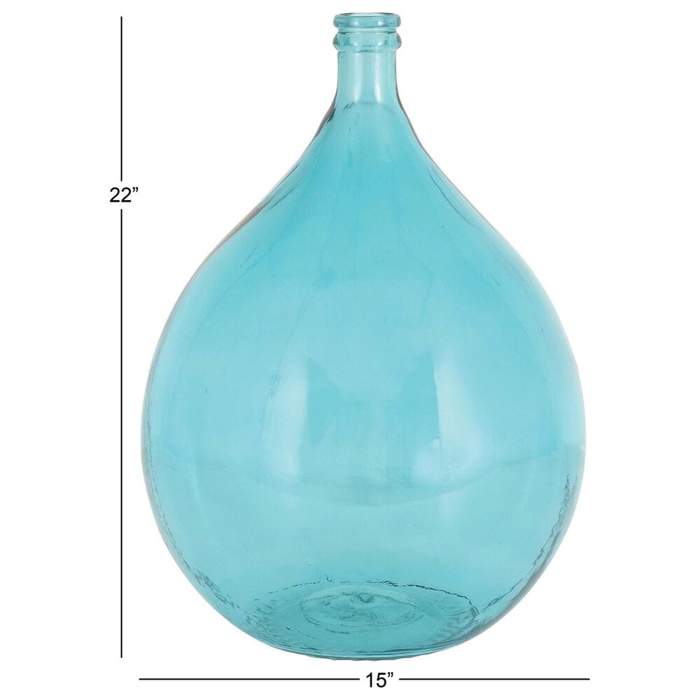 Maple and Jade Bulb Shape Decorative Vase in Tinted Teal, , large