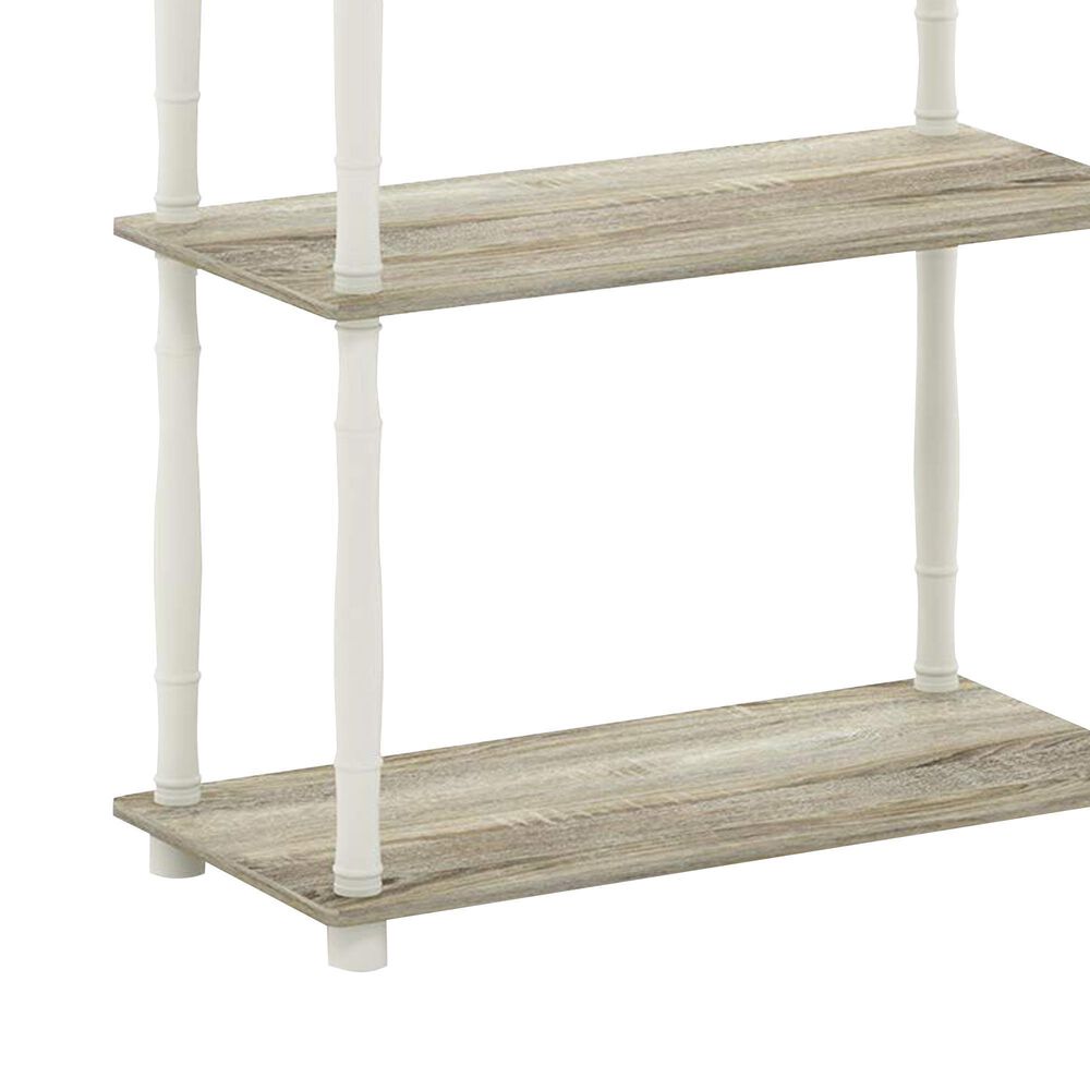 HOMLUX Turn-N-Tube 5-Tier Open Storage Bookshelf in Sonoma Oak and White, , large