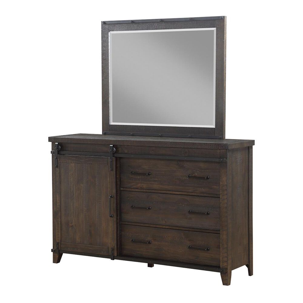 Frankfurt Furniture Montana Dresser and Mirror in Weathered Pine, , large