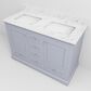 Lexora Home Dukes 48" Double Bathroom Vanity in Dark Grey with 2 cm White Carrara Marble Top and Rectangular Sinks, , large