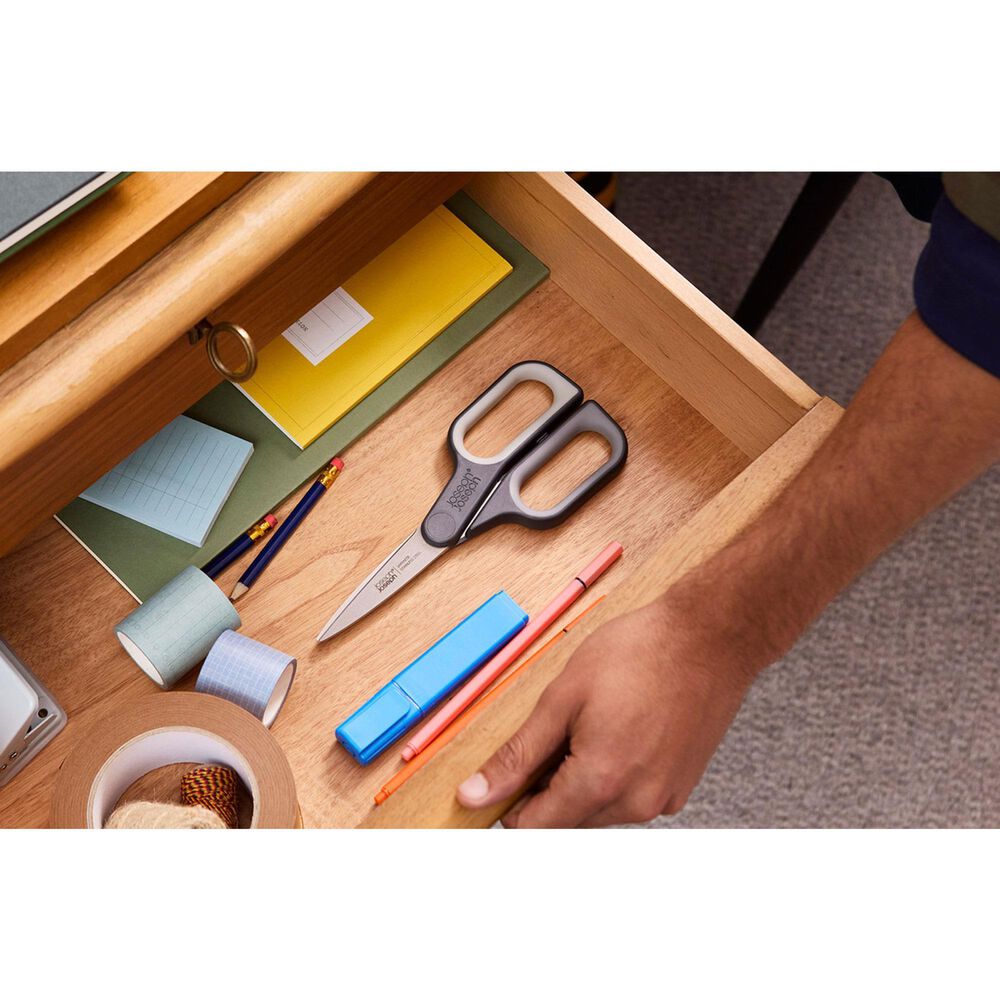 Joseph Joseph PlusCut Scissors with Integrated Box Cutter in Grey, , large