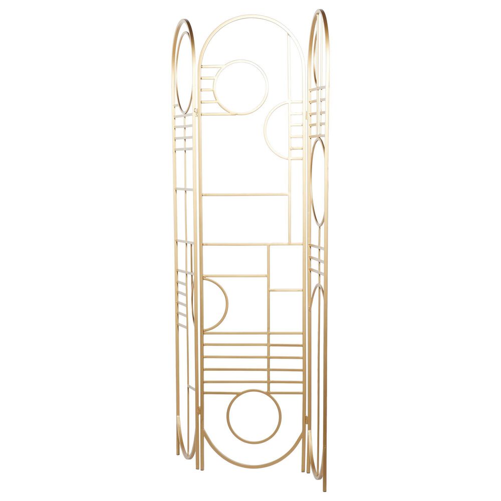 Maple and Jade Room Divider Screen in Matte Gold, , large